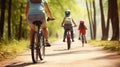 Family taking a bike ride Royalty Free Stock Photo