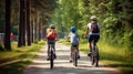 Family taking a bike ride Royalty Free Stock Photo