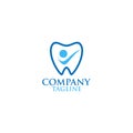 Abstract and creative family dental with blue color Logo template