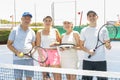 Tennis family or friends. Royalty Free Stock Photo