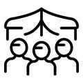 Family tent house icon outline vector. Poverty people
