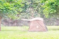 Family tent in the mist in Thailand