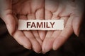 Family text on hand Royalty Free Stock Photo