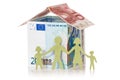 Family and their Euro house Royalty Free Stock Photo