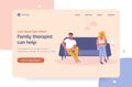 Family therapist service for unhappy couples having relationship crisis. Professional psychologist landing page first screen
