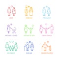 Family Thin Line Icons Set. Vector Royalty Free Stock Photo