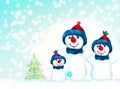 Family of three snowmen