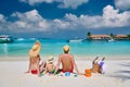 Family with three year old boy on beach Royalty Free Stock Photo