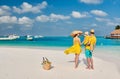 Family with three year old boy on beach Royalty Free Stock Photo