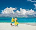 Family with three year old boy on beach Royalty Free Stock Photo