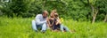 Family time in nature, panorama Royalty Free Stock Photo