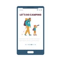 Family time together onboarding mobile page mockup, flat vector illustration.