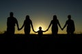 Family Togetherness and unity in Sunset Royalty Free Stock Photo