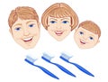 Family with toothbrush