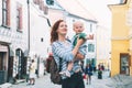 Family of Tourists in Cesky Krumlov, Czech Republic, Europe