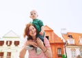 Family of Tourists in Cesky Krumlov, Czech Republic, Europe