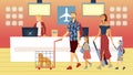 Family Travel Concept. Happy Family With Luggage Are Travelling Together. Parents With Children And The Dog at The Royalty Free Stock Photo