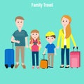 Family travel with kids vector