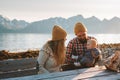 Family traveling with baby mother and father together vacations Royalty Free Stock Photo