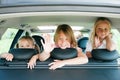 Family travelling by car Royalty Free Stock Photo