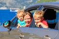 Family travelling by car on sea vacation Royalty Free Stock Photo