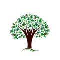 Family Tree with Hands Network Vector logo