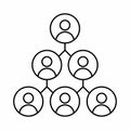 Family Tree, Hierarchy Network, Organization Structure, Affiliate Chart Vector Icon Royalty Free Stock Photo