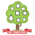 Family tree photo picture frames flat design vector illustration Royalty Free Stock Photo