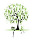 Family tree, relatives, people silhouettes Royalty Free Stock Photo