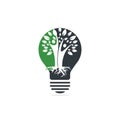 Family Tree Roots And Light bulb Icon Logo Design. Royalty Free Stock Photo