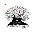 Family tree sketch for your design Royalty Free Stock Photo