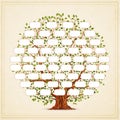 Family Tree template. Genealogy, pedigree. Vintage style for retro design. Vector