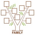 Family Tree template vintage vector illustration. Memories tree with photo frames. Insert your photos into Royalty Free Stock Photo