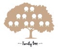 Family tree. Vector silhouette with round photo frames. laser cutting template, wall sticker, panel. insert your photo into templa Royalty Free Stock Photo