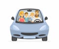 Family trip - cartoon people character isolated illustration Royalty Free Stock Photo