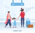 Family Trip or travel concept at terminal