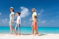 Family on a tropical beach vacation Royalty Free Stock Photo