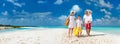 Family on a tropical beach vacation Royalty Free Stock Photo