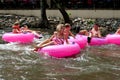 Family Tubes Down Chattahoochee River In North Georgia Royalty Free Stock Photo