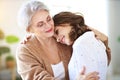 Family two generations old mother and adult daughter Royalty Free Stock Photo