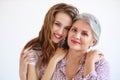 Family two generations old mother and adult daughter Royalty Free Stock Photo