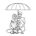 family umbrella vector