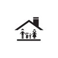 family under the roof of the house icon. Illustration of family values icon. Premium quality graphic design. Signs and symbols ico Royalty Free Stock Photo