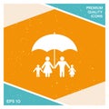Family under umbrella - Family protect icon