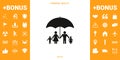 Family under umbrella - Family protect icon