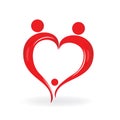 Family love heart logo Royalty Free Stock Photo