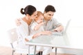Family using laptop Royalty Free Stock Photo