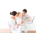 Family using laptop Royalty Free Stock Photo