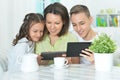 Family using tablets