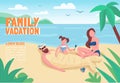 Family vacation banner flat vector template Royalty Free Stock Photo